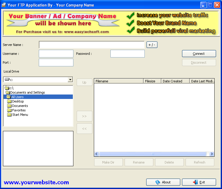 Rebrandable FTP Application - Easytech Software Solutions